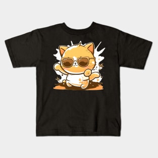 Cat wearing sunglasses Kids T-Shirt